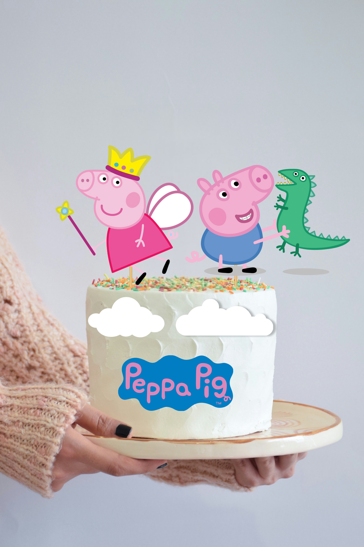 Peppa Pig Cardstock Cake Topper Set