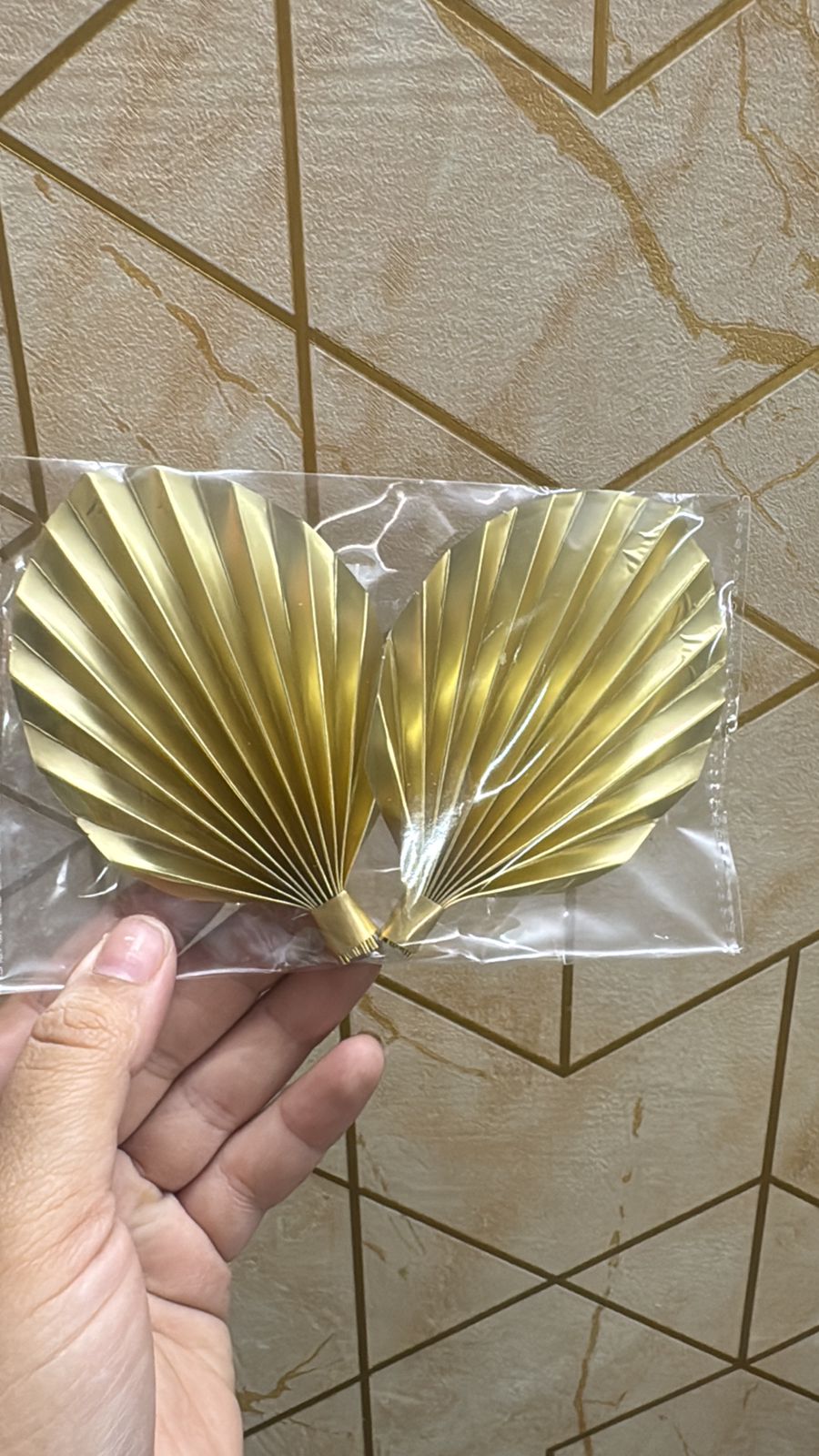 Golden Paper Palm Leaves