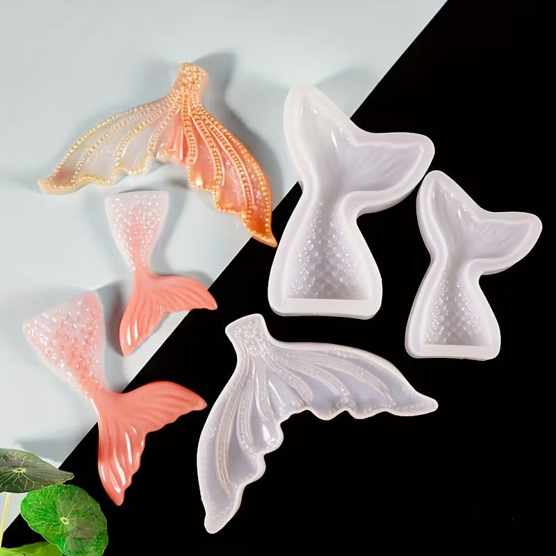 3pcs Mermaid Fish Tail Silicone Mold Set