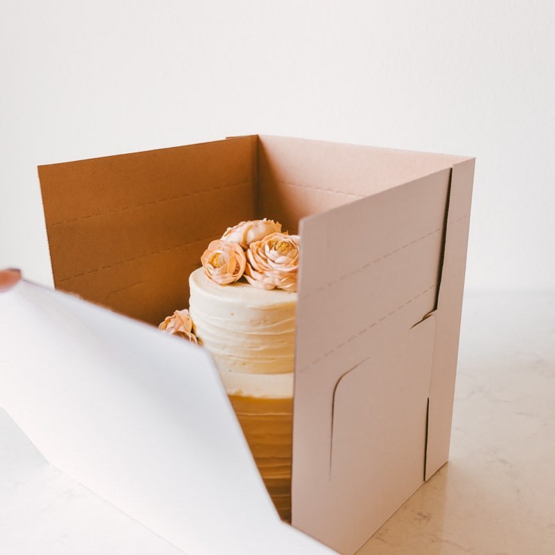 AdjustaBox - 12x12x14 - Adjustable Height Cake Box for Tall Cakes